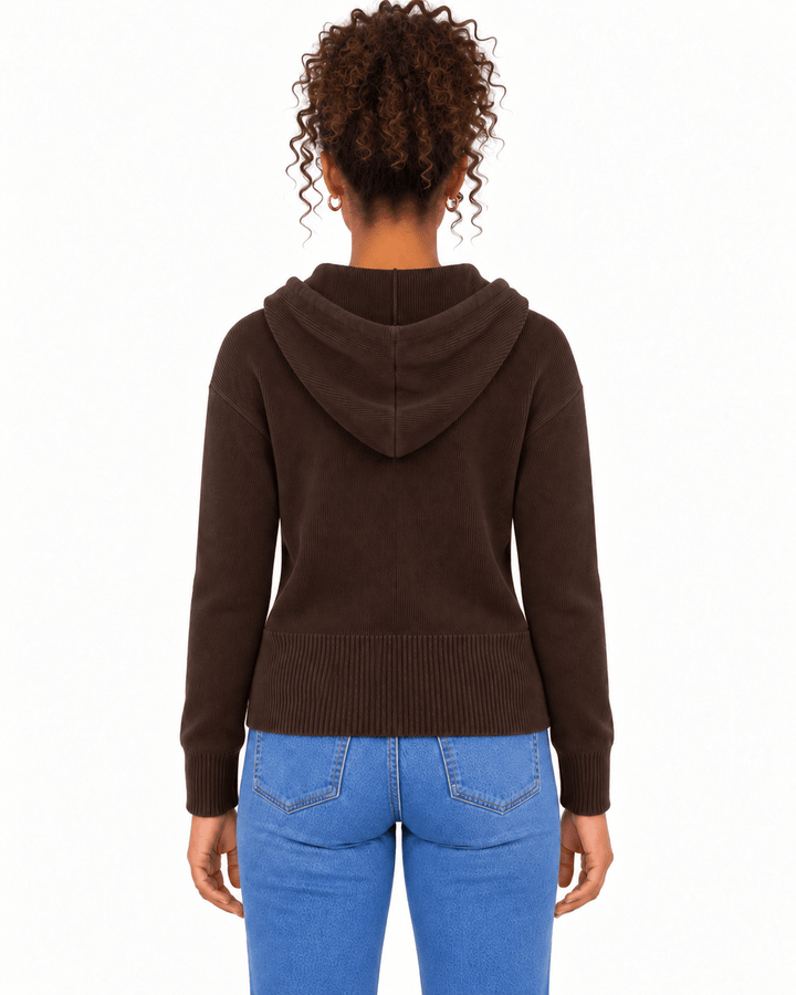 Kiana Ribbed Knit Hooded Jacket - Must Boutique
