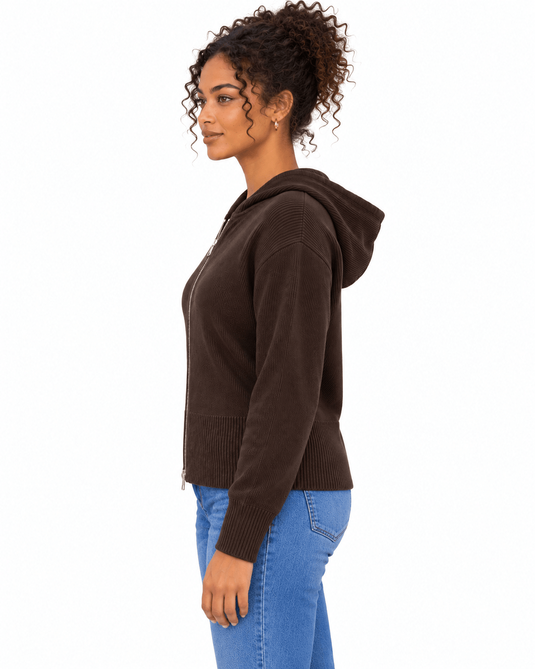 Kiana Ribbed Knit Hooded Jacket - Must Boutique