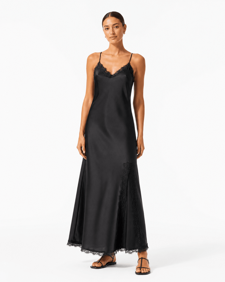 Lace Trim Slip Maxi Dress - Must Boutique
