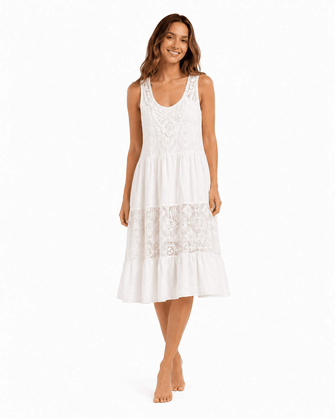Laura Pannel Dress with Lace detailing - Must Boutique