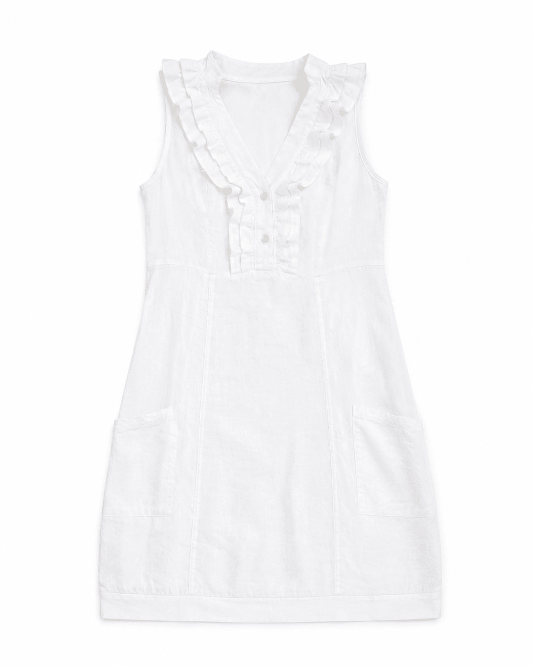 Laurie Ruffle Linen Dress - Must Boutique