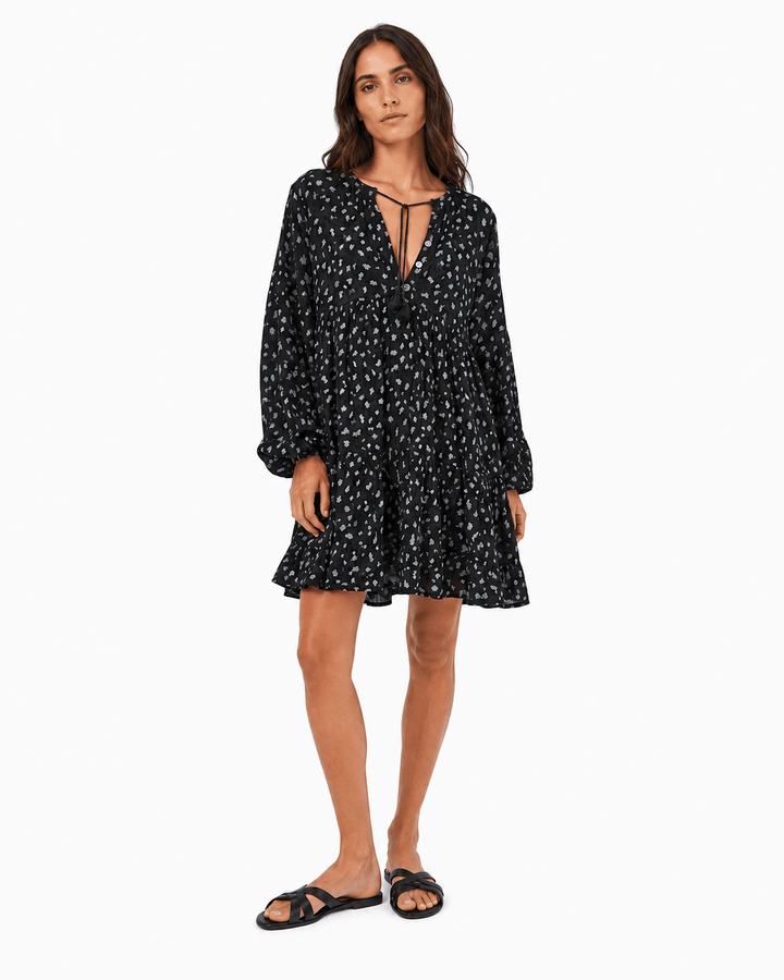 Leopard Print Babydoll Dress - Must Boutique