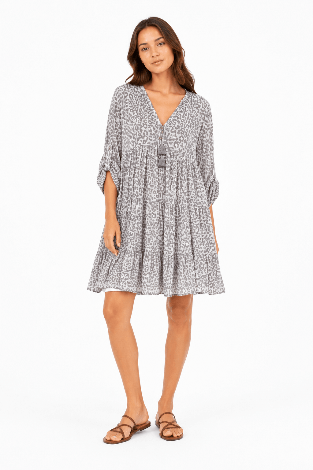 Leopard Print Babydoll Dress - Must Boutique