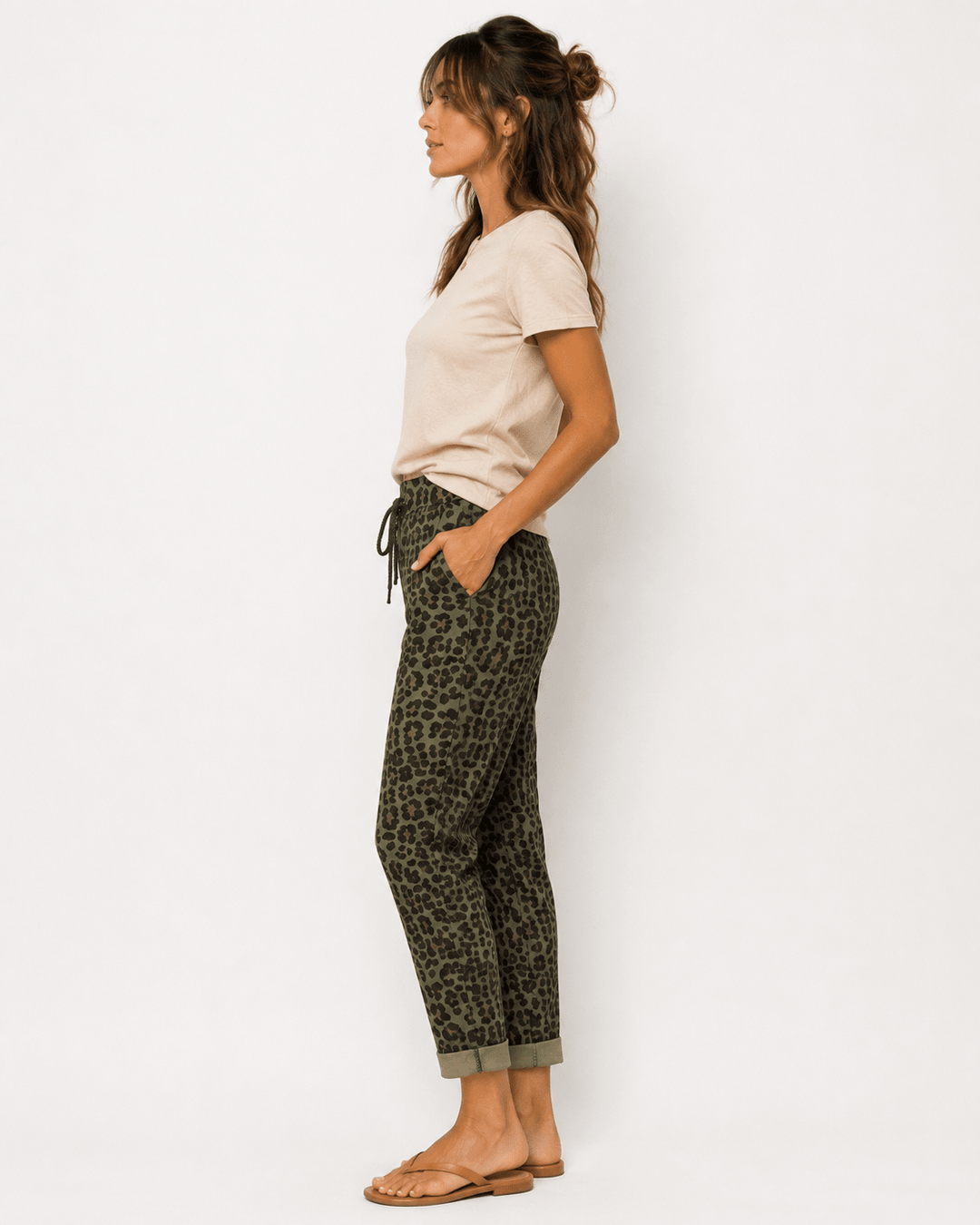 Leopard Print Chino Joggers - Must Boutique