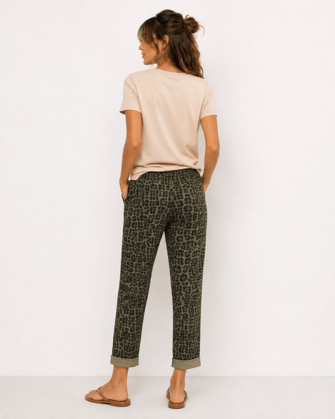 Leopard Print Chino Joggers - Must Boutique