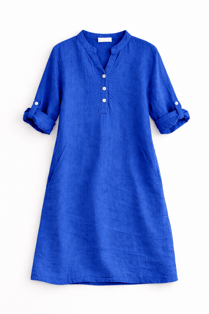Linen Button - Front Shirt Dress - Must Boutique