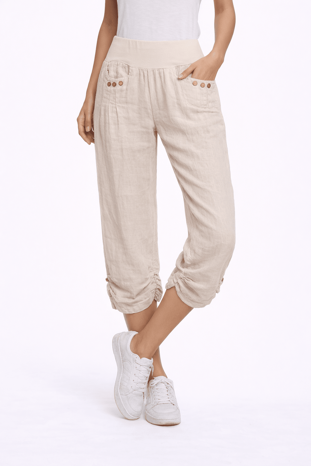 Linen Cropped Pants - Must Boutique