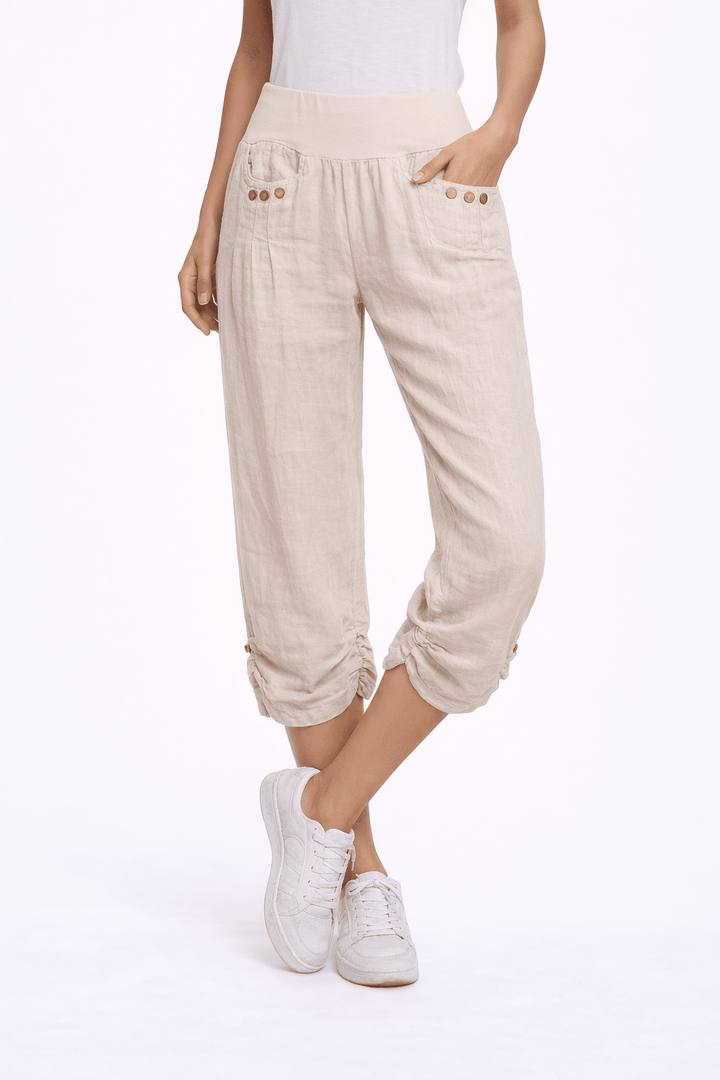 Linen Cropped Pants - Must Boutique
