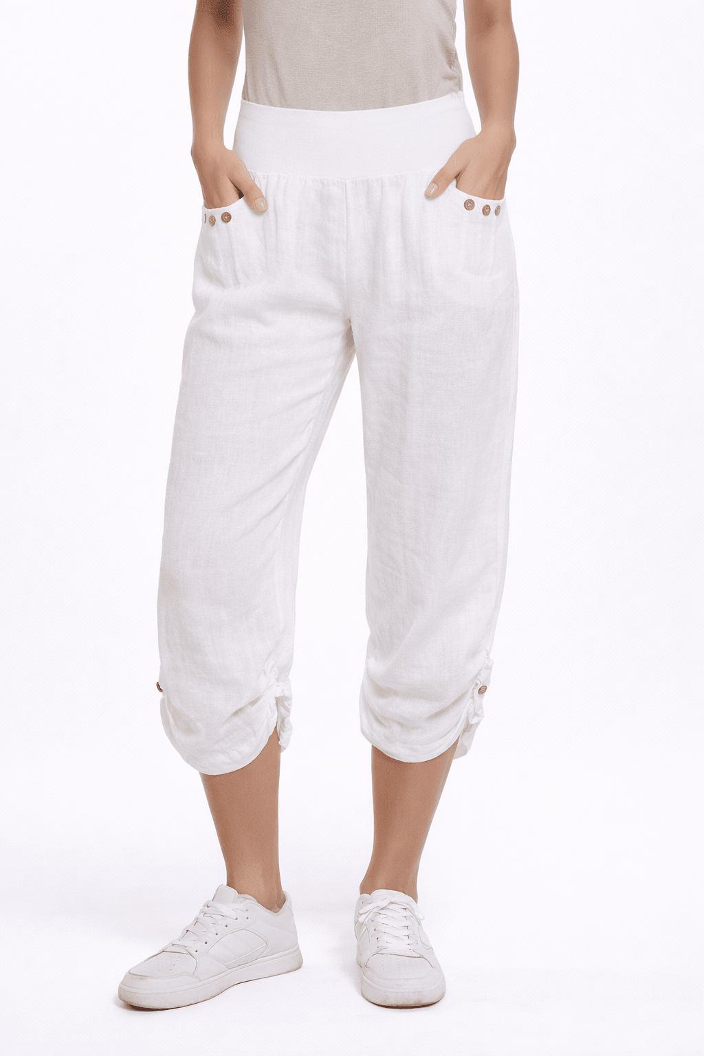 Linen Cropped Pants - Must Boutique