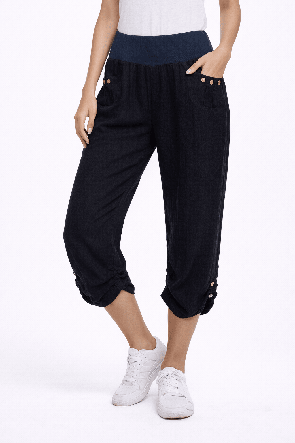 Linen Cropped Pants - Must Boutique
