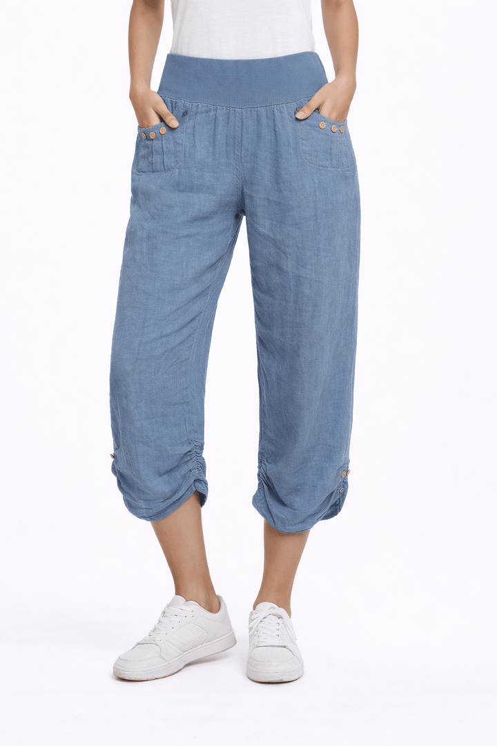 Linen Cropped Pants - Must Boutique
