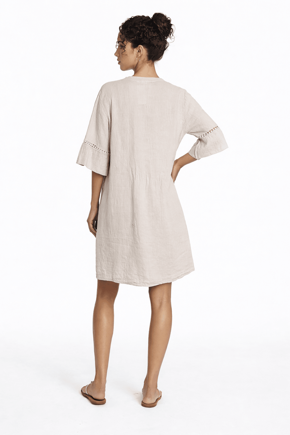 Linen Ladder Trim Dress - Must Boutique