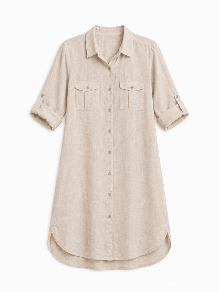 Linen Travel Shirt Dress - Must Boutique