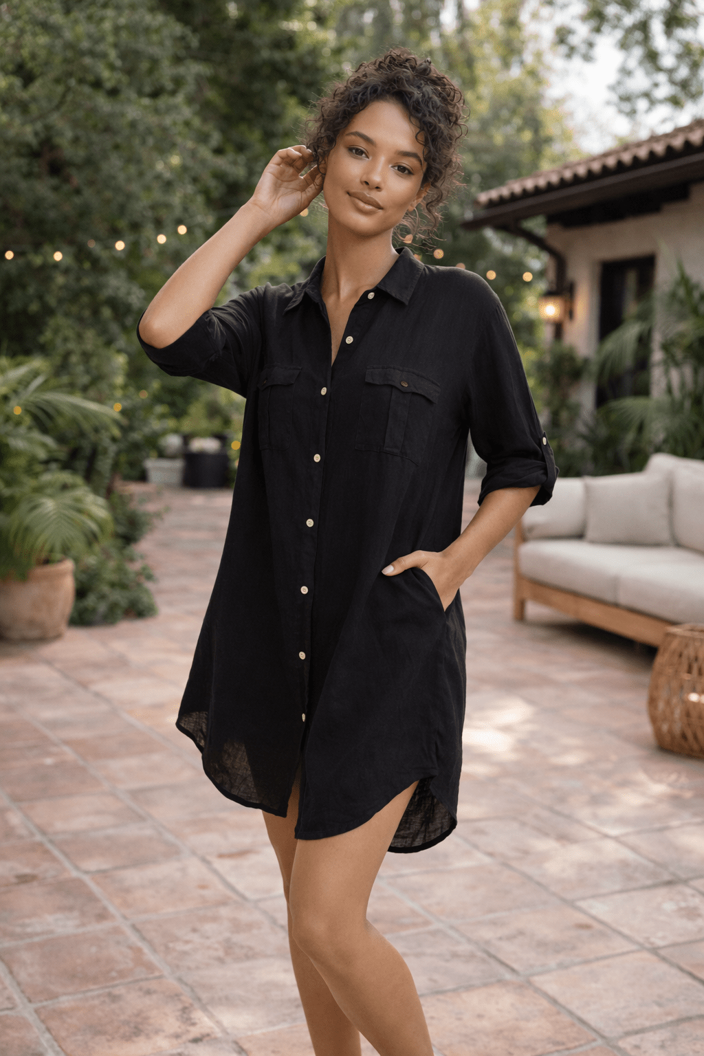 Linen Travel Shirt Dress - Must Boutique