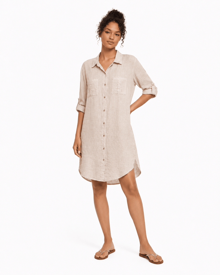 Linen Travel Shirt Dress - Must Boutique