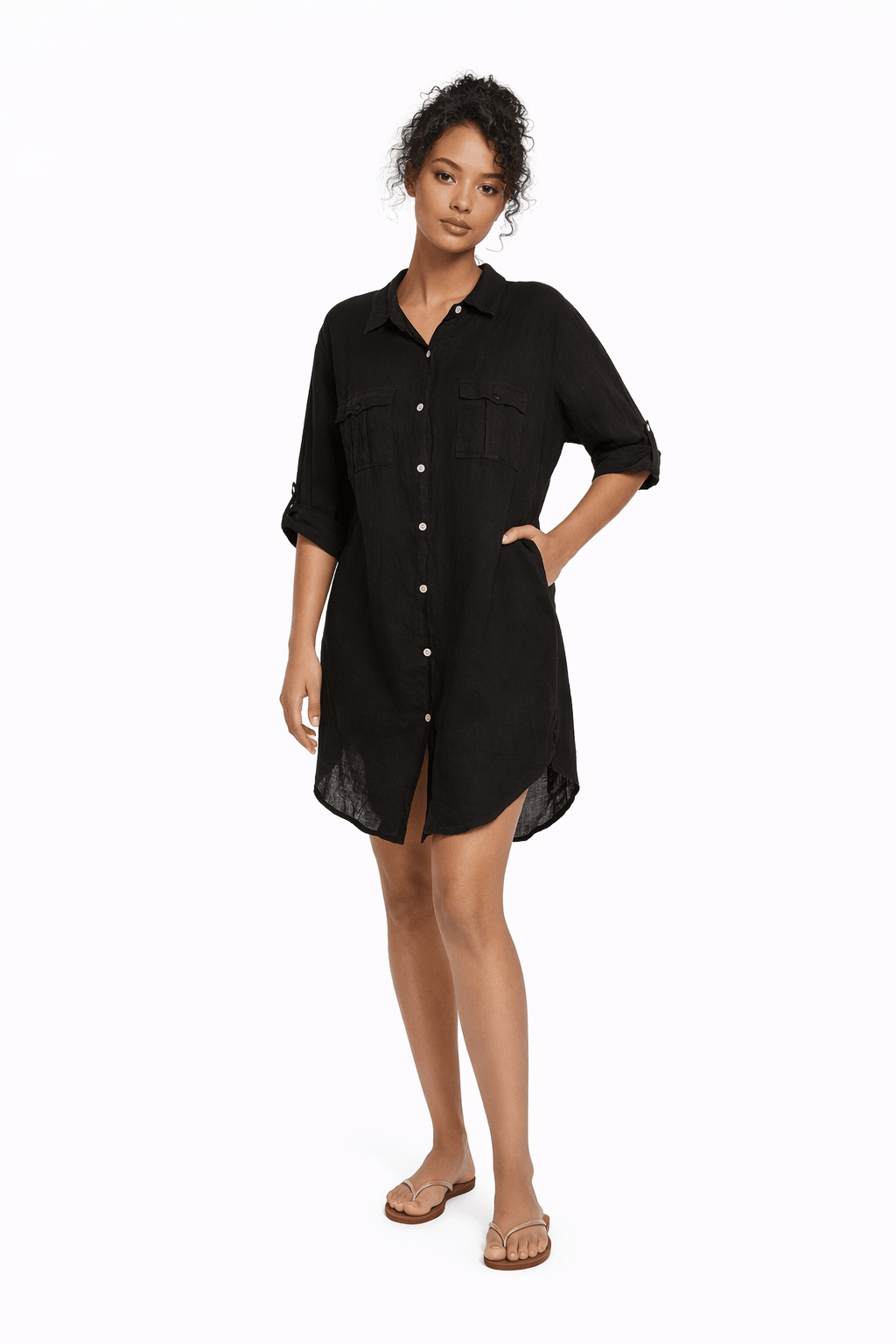 Linen Travel Shirt Dress - Must Boutique