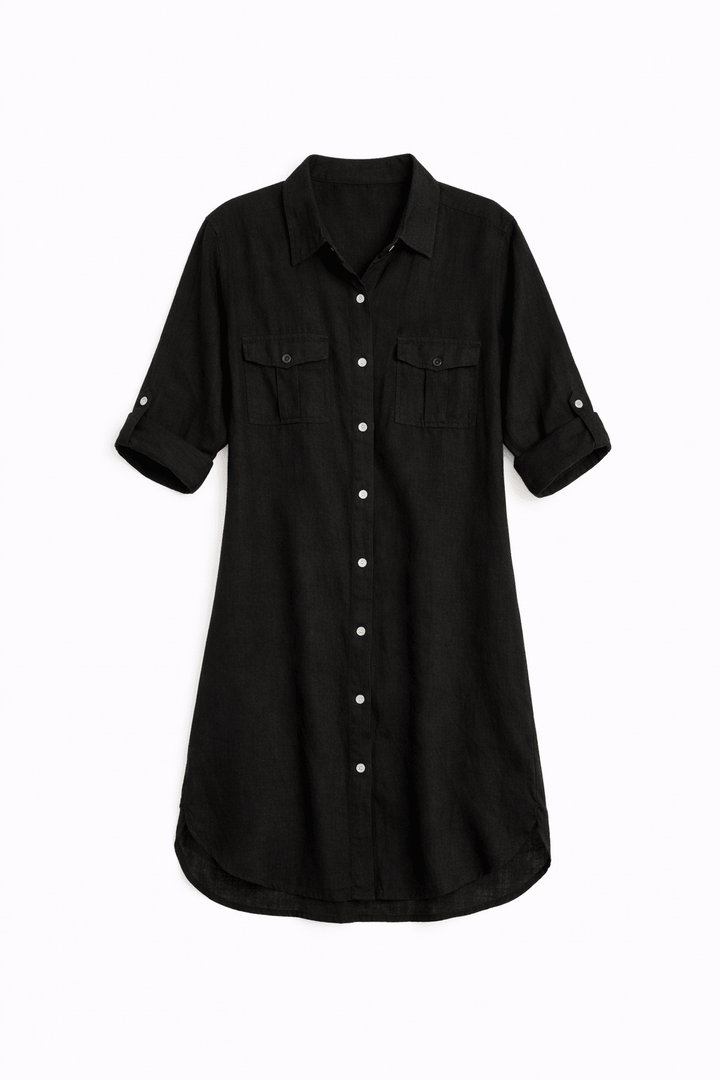 Linen Travel Shirt Dress - Must Boutique