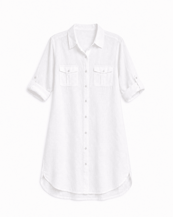 Linen Travel Shirt Dress - Must Boutique