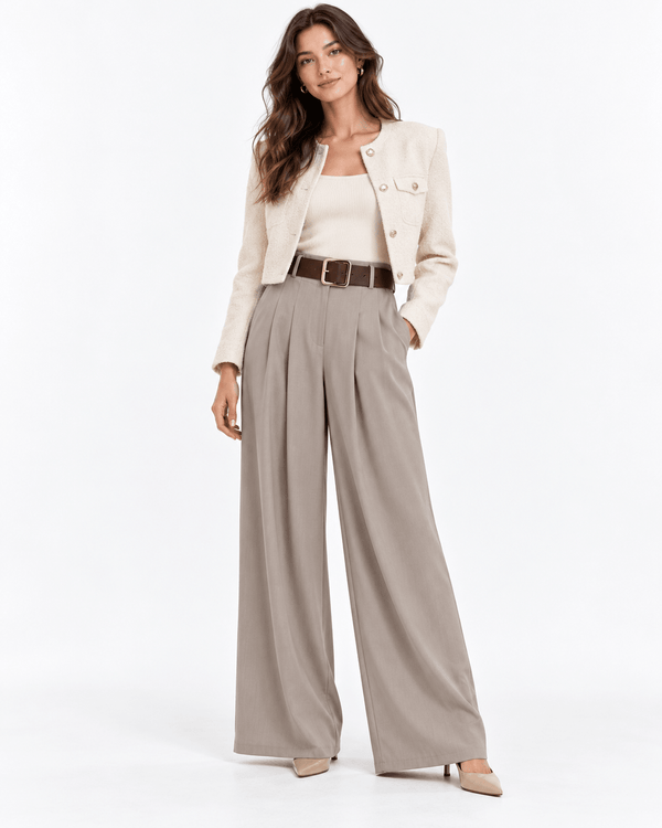 Lucy Wide Legs Belted Pants - Must Boutique