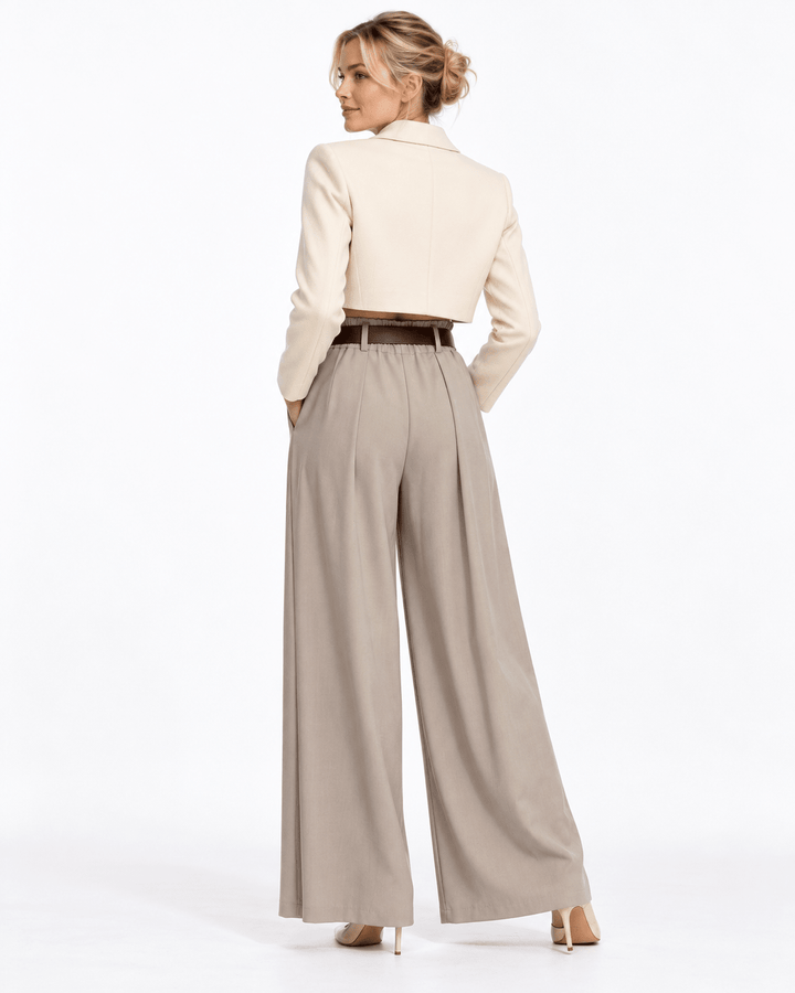 Lucy Wide Legs Belted Pants - Must Boutique