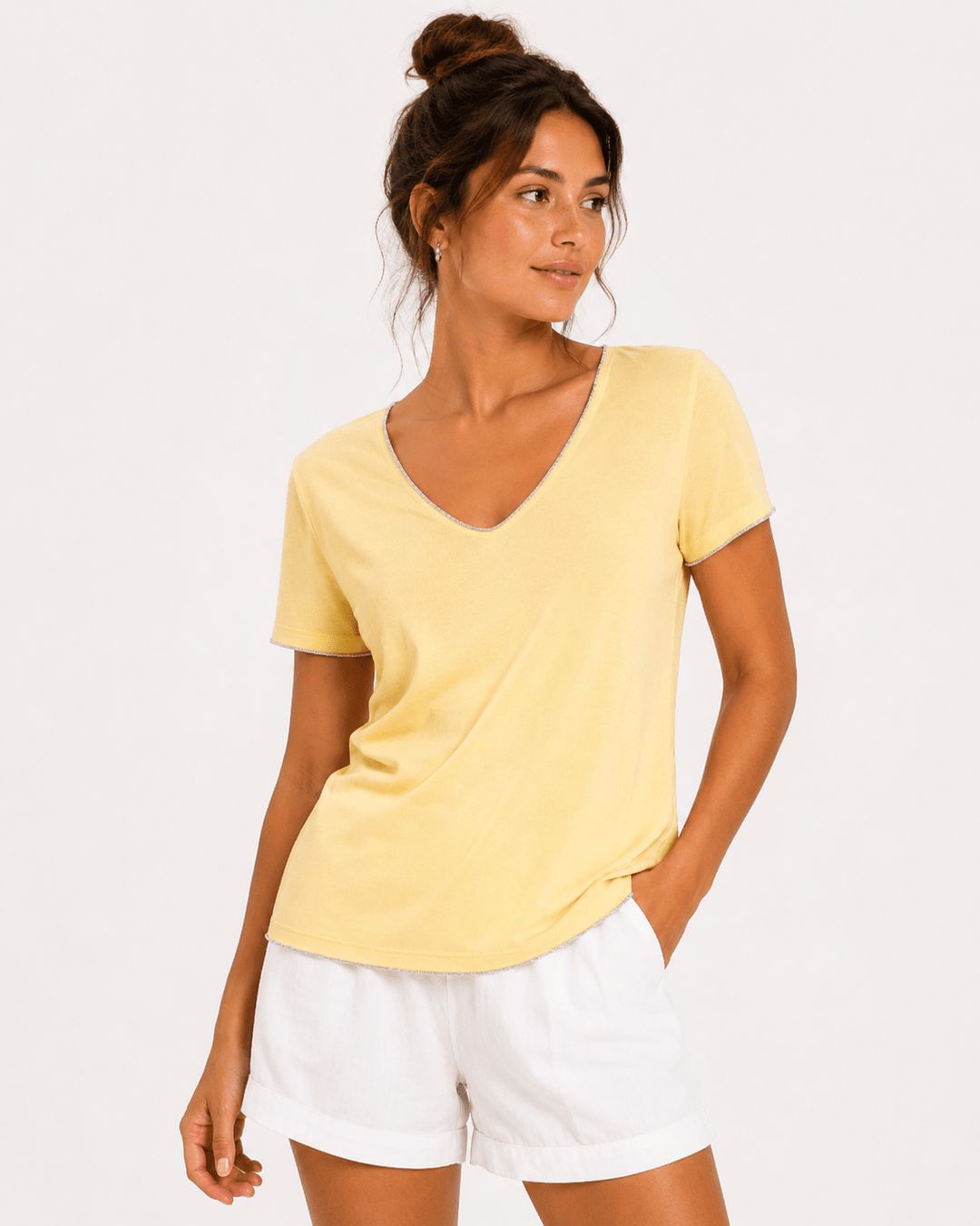 Luna Silver Thread Tee - Must Boutique