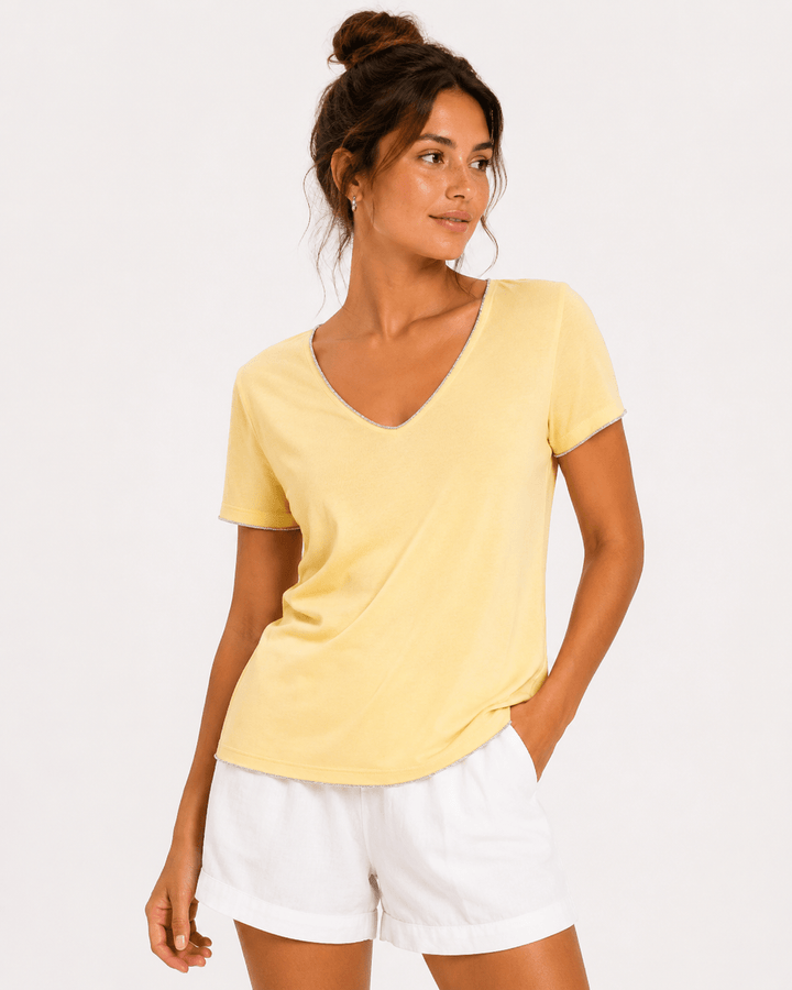 Luna Silver Thread Tee - Must Boutique