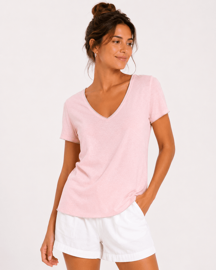 Luna Silver Thread Tee - Must Boutique