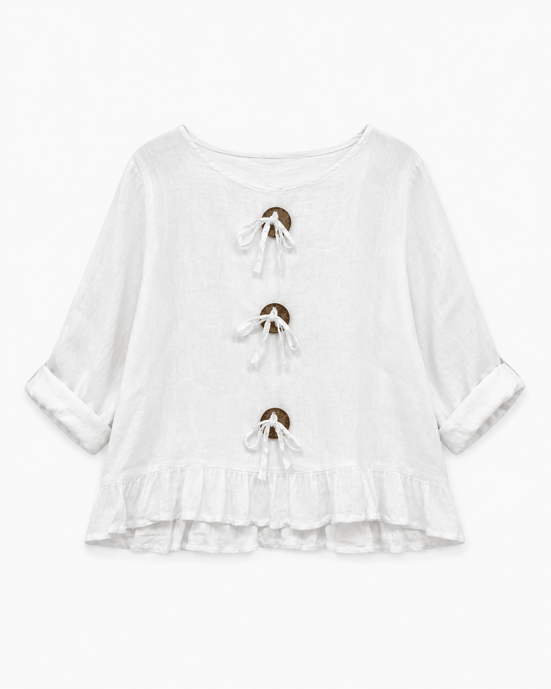 Lya Buttoned Linen Top - Must Boutique