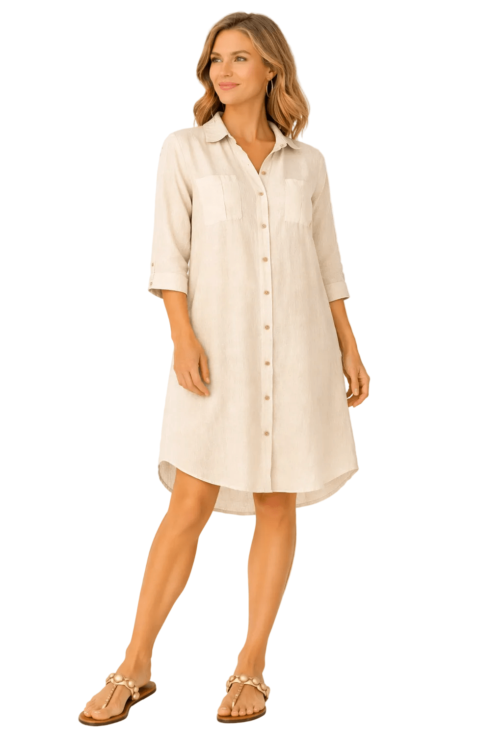 Maeve long shirt dress with rolled up sleeves - Must Boutique