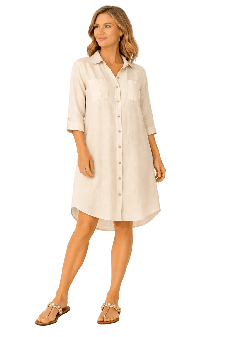 Maeve long shirt dress with rolled up sleeves - Must Boutique