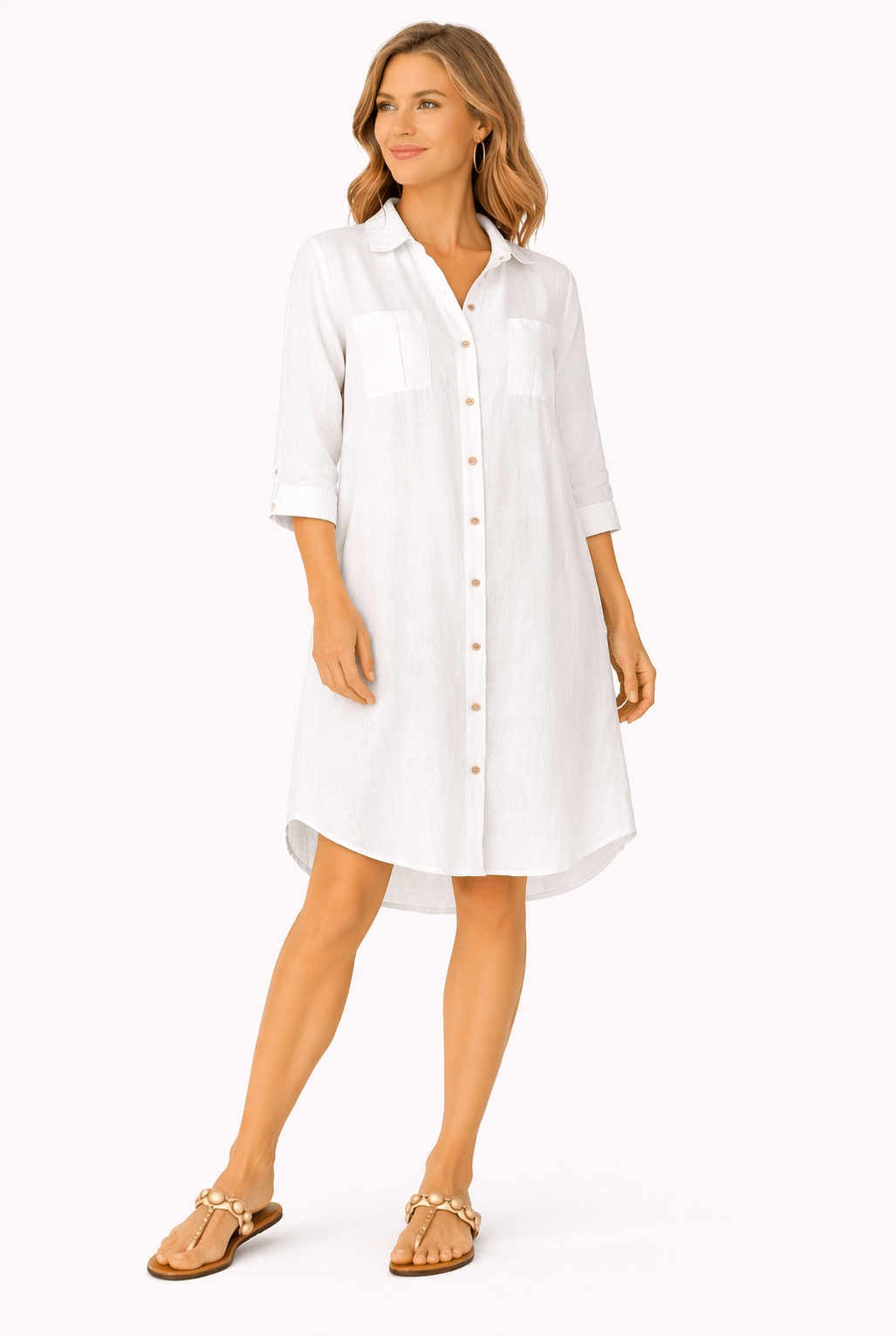 Maeve long shirt dress with rolled up sleeves - Must Boutique