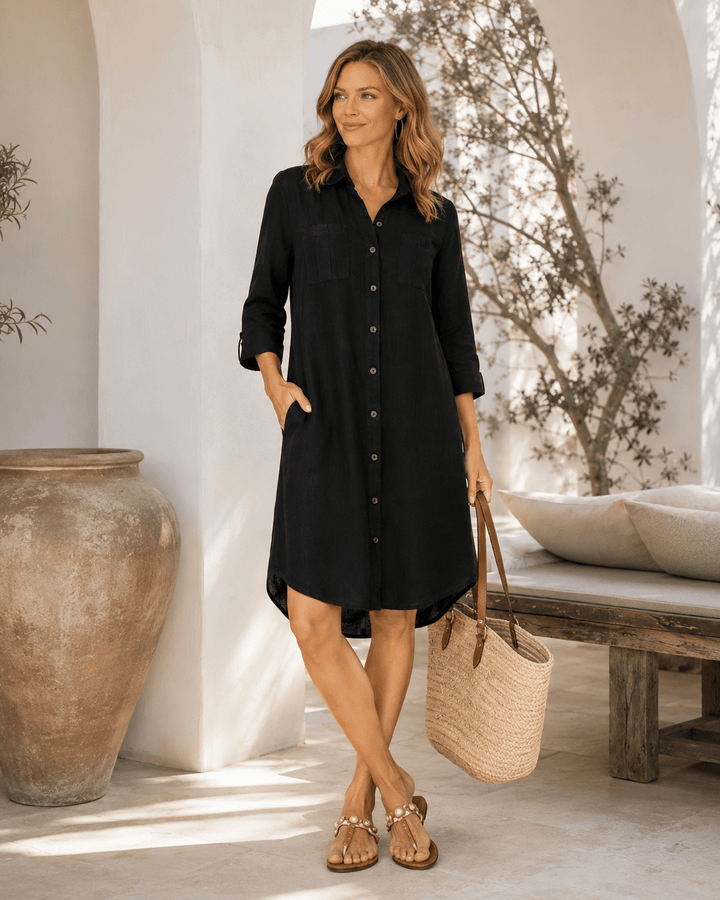 Maeve long shirt dress with rolled up sleeves - Must Boutique