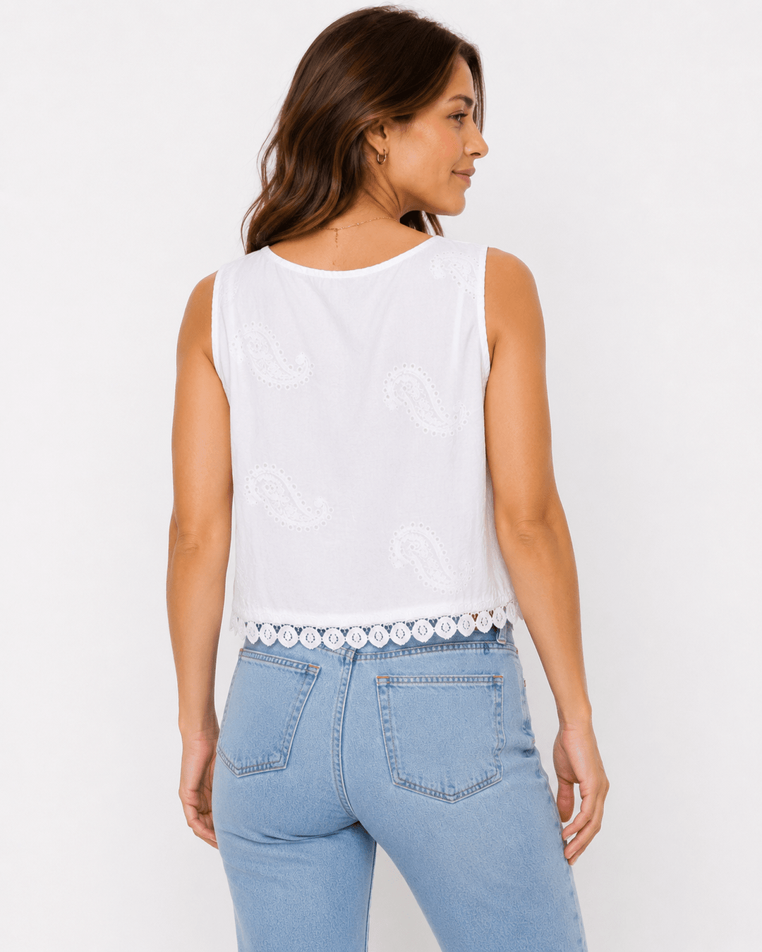 Marcy Embroidered Cropped Top - Must Boutique
