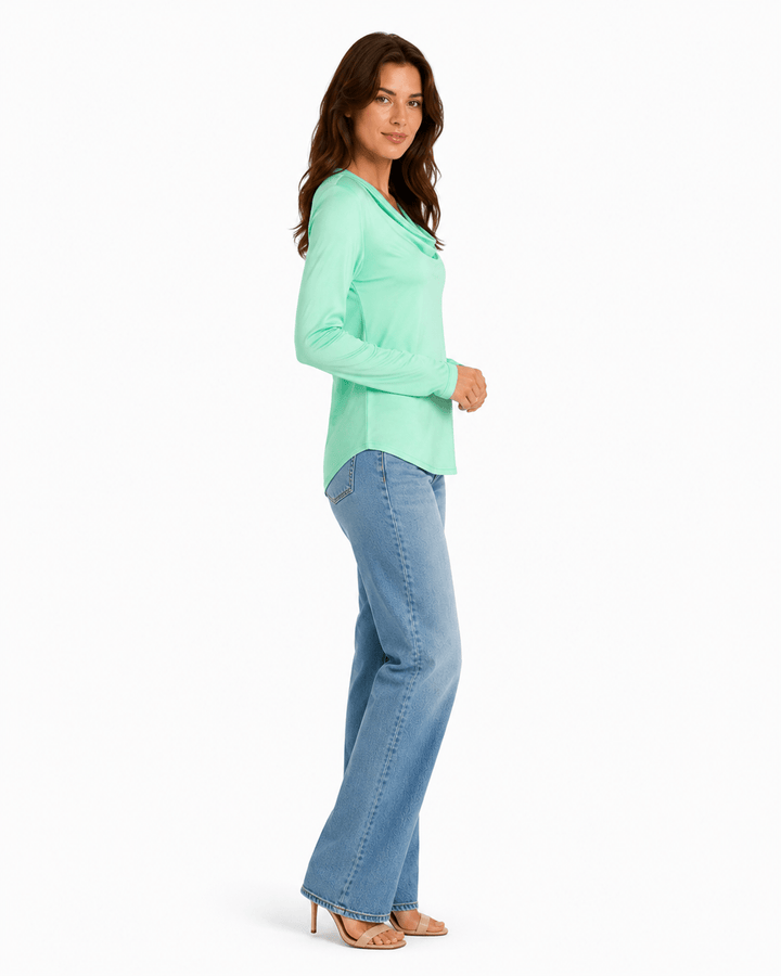 Marilyn Sateen Cowl Neck Top - Must Boutique