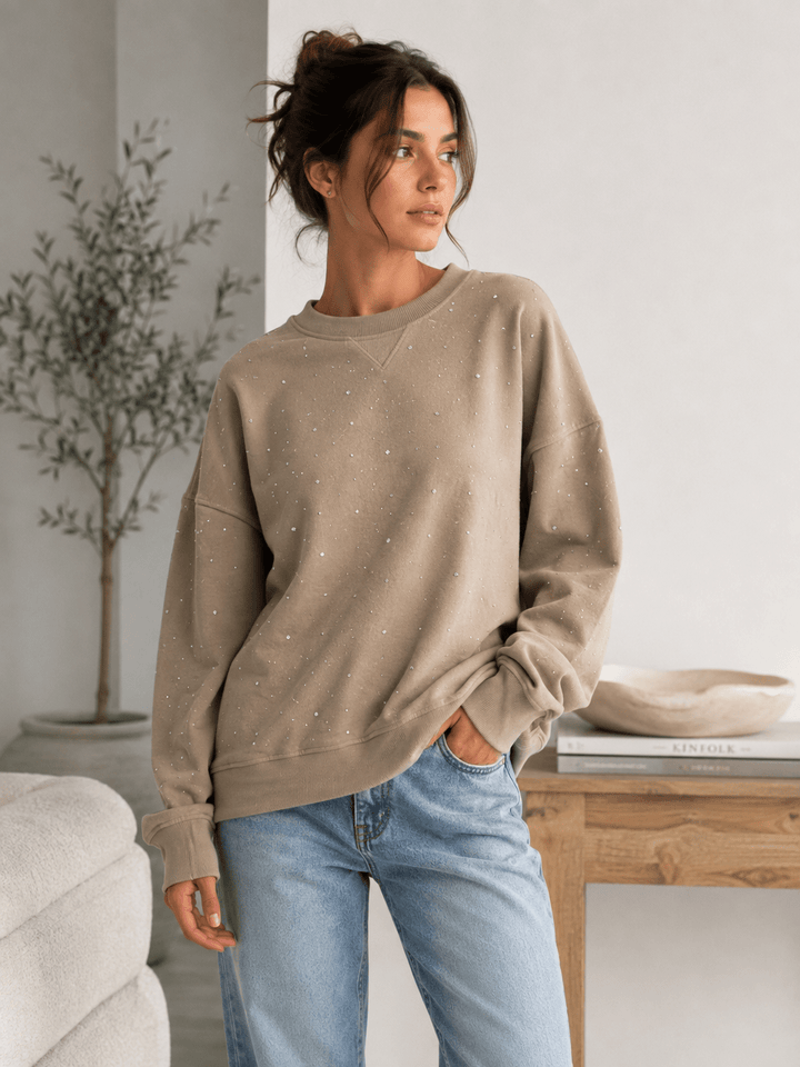 Marlowe Rhinestones Sweatshirt - Must Boutique