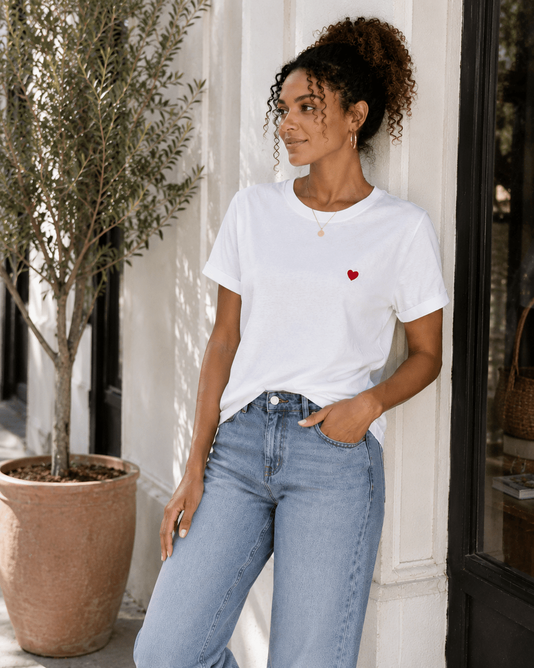 Maude White Heart Graphic Tee - Must Boutique