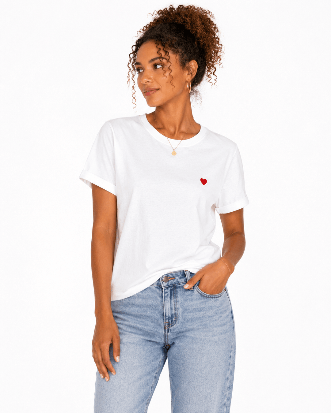 Maude White Heart Graphic Tee - Must Boutique