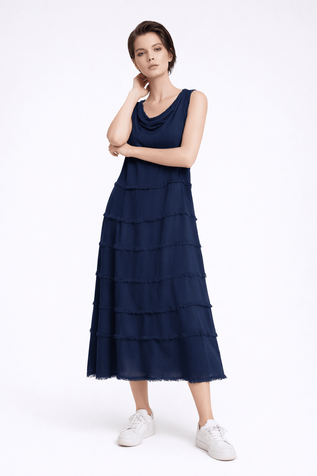 Maxi Dress with Silk Pannels - Must Boutique