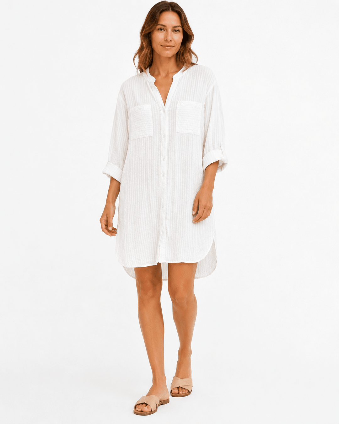 Maxine Striped Shirt Dress - Must Boutique