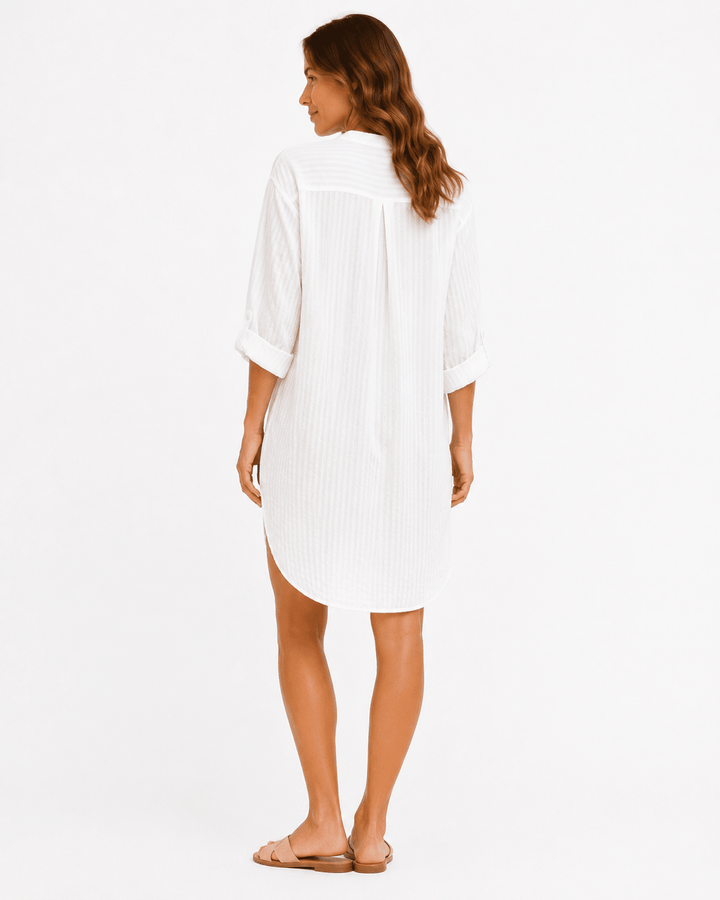 Maxine Striped Shirt Dress - Must Boutique