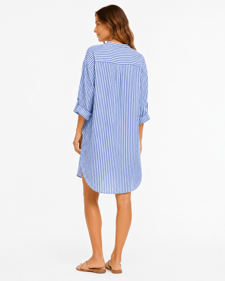 Maxine Striped Shirt Dress - Must Boutique