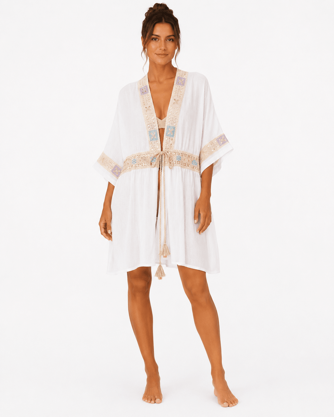 Maya Embroidered Beach Kimono - Must Boutique