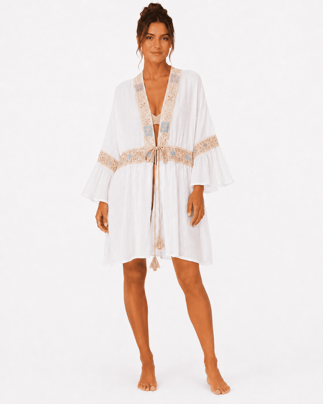 Maya Embroidered Beach Kimono - Must Boutique