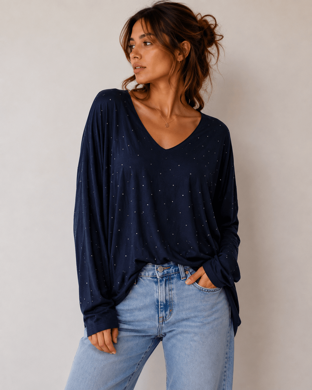 Melania Rhinestones Knit Sweater - Must Boutique