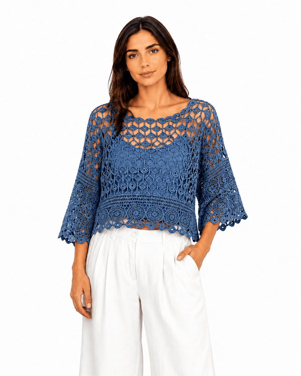 Milana Lined crochet top - Must Boutique