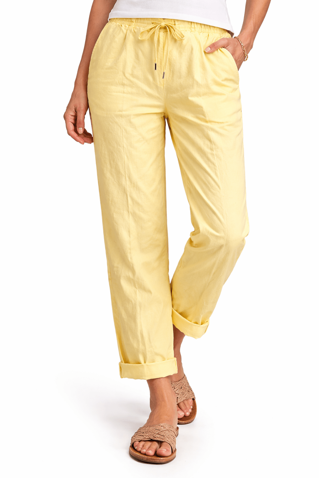 Yellow Modern Tapered Joggers with Elastic Waistband - Must Boutique