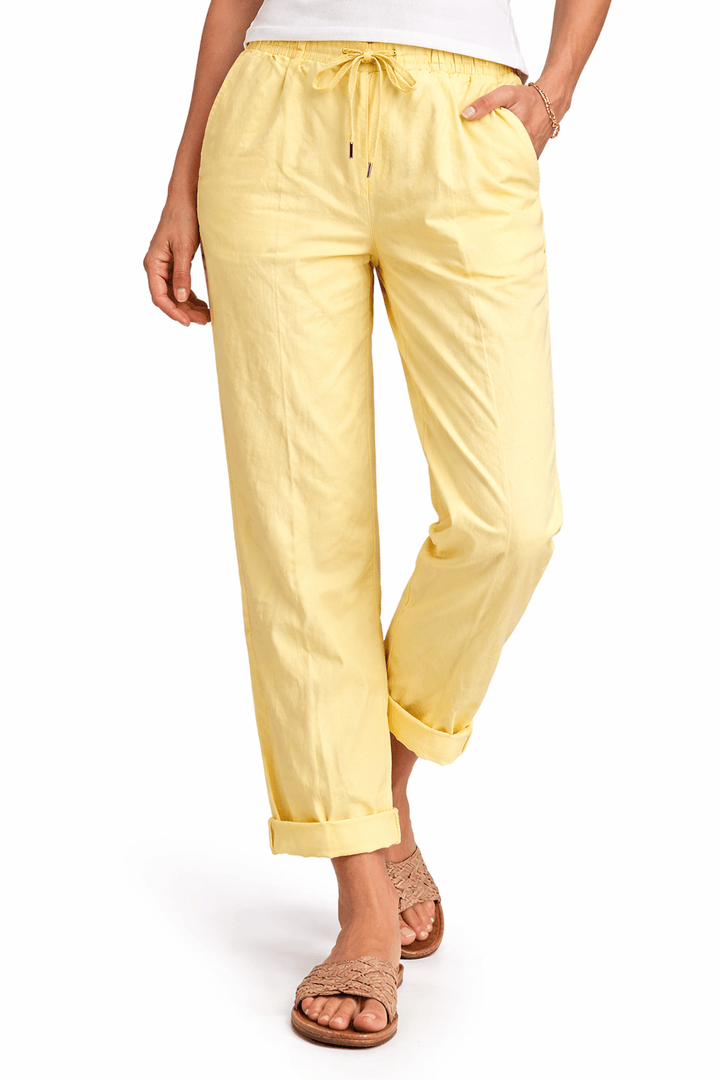 Yellow Modern Tapered Joggers with Elastic Waistband - Must Boutique