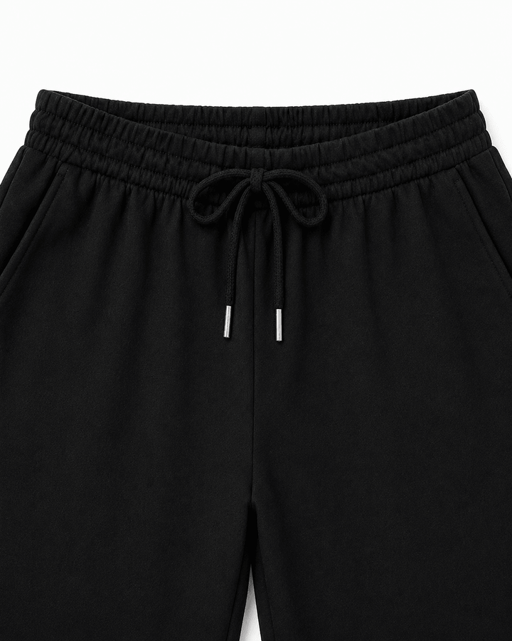 Black Modern Tapered Joggers with Elastic Waistband - Must Boutique