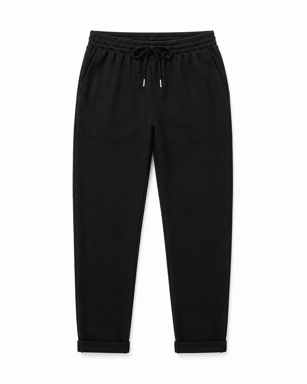 Black Modern Tapered Joggers with Elastic Waistband - Must Boutique