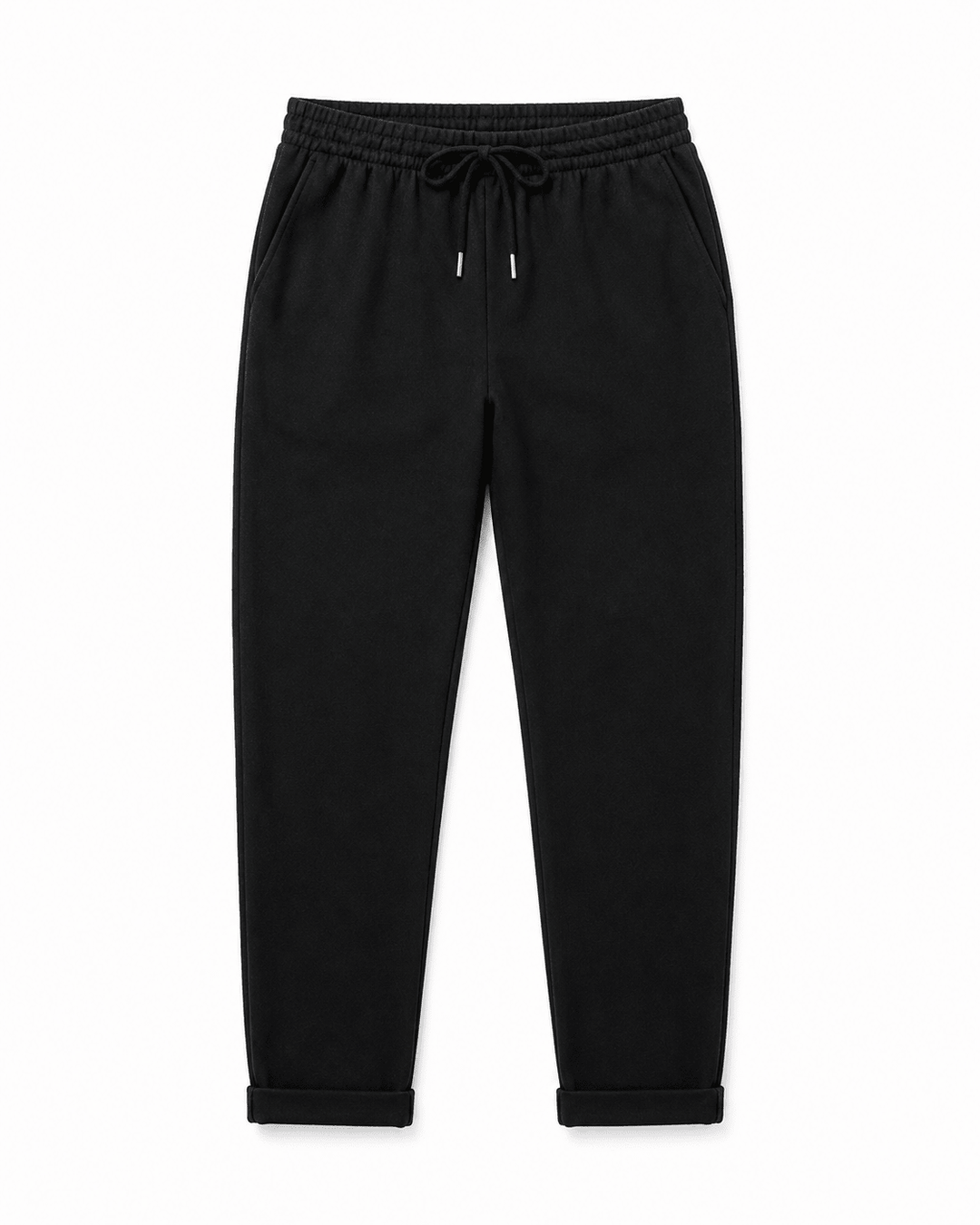 Black Modern Tapered Joggers with Elastic Waistband - Must Boutique
